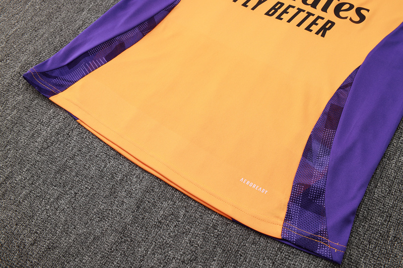 24/25 Real Madrid Orange Black Training Set Shirt and Shorts