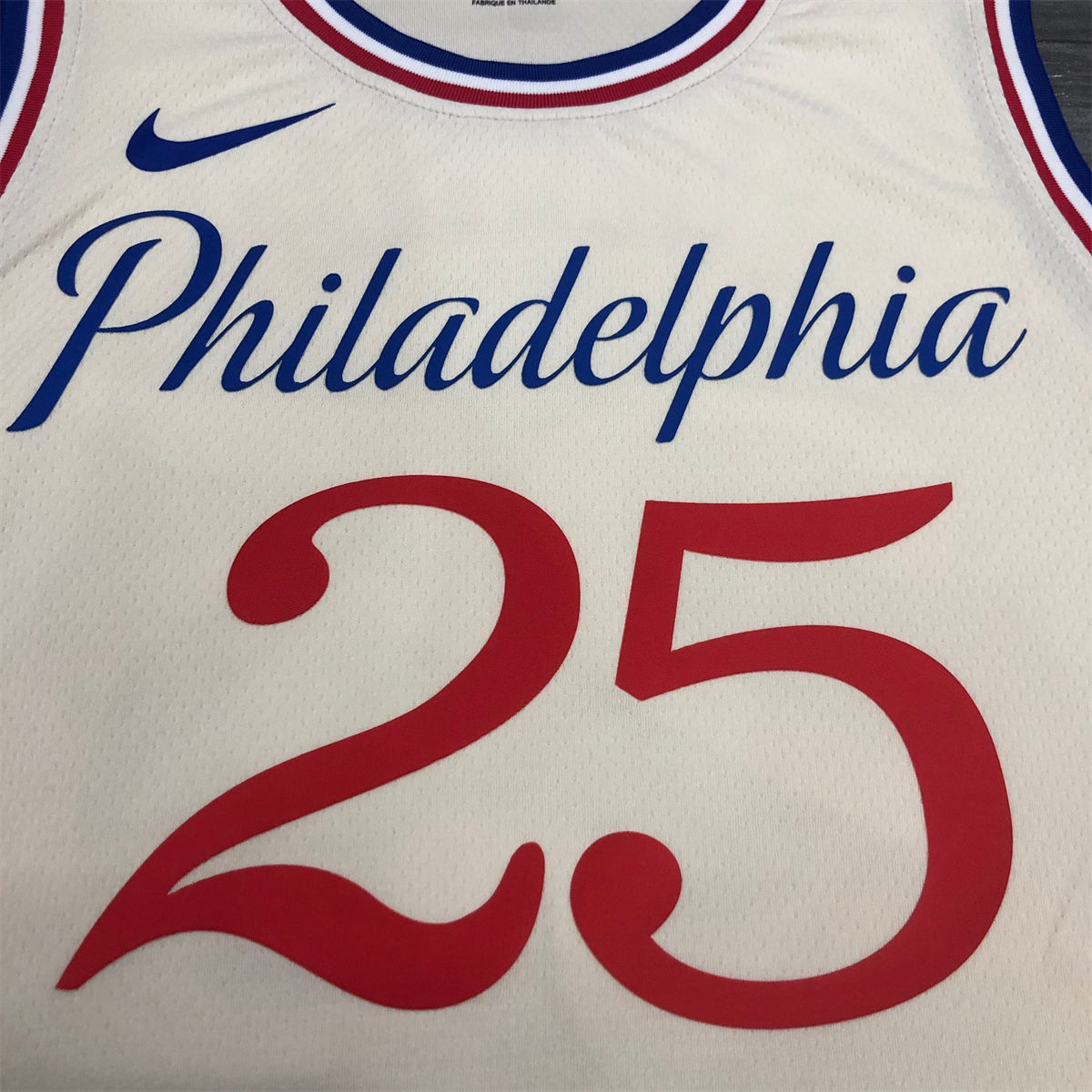 NBA Philadelphia 76ers Round neck White Jersey SIMMONS#25 S-XXL