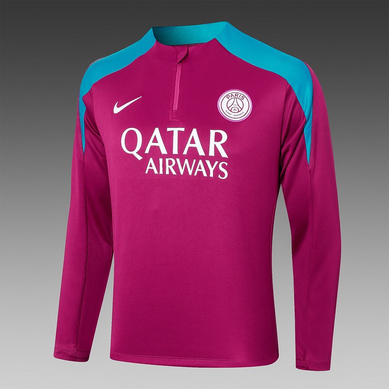 24/25 PSG Red Long-sleeved half-pull training kit Football team kit