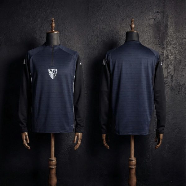 2025/26 Sevilla Half-Pull long Sleeve Black Hoodie