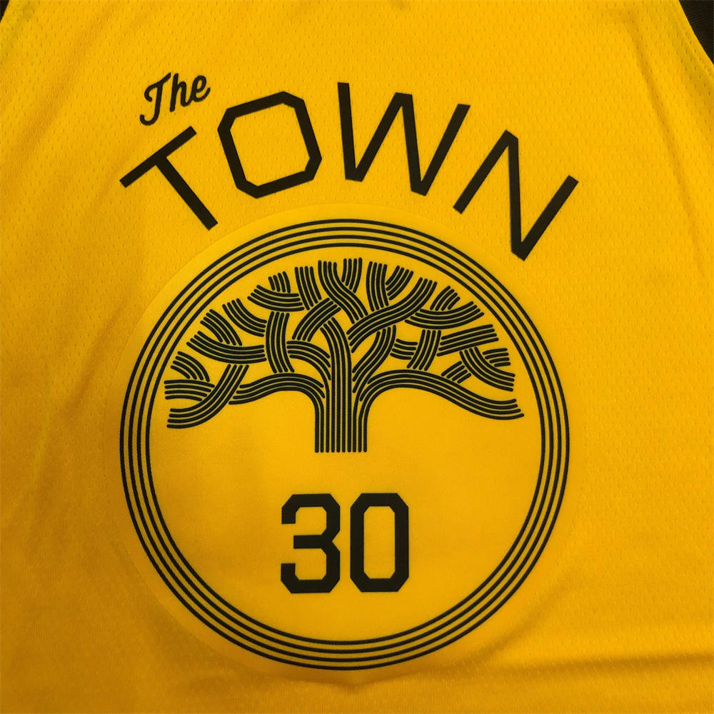 NBA Golden State Warriors V-Neck Yellow Jersey CURRY#30 S-XXL