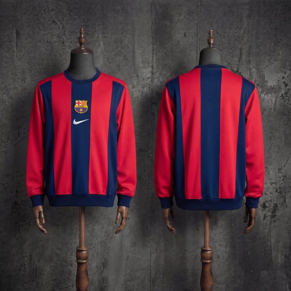 2025/26 Barcelona Long Sleeve Red & Blue Sweatshirt