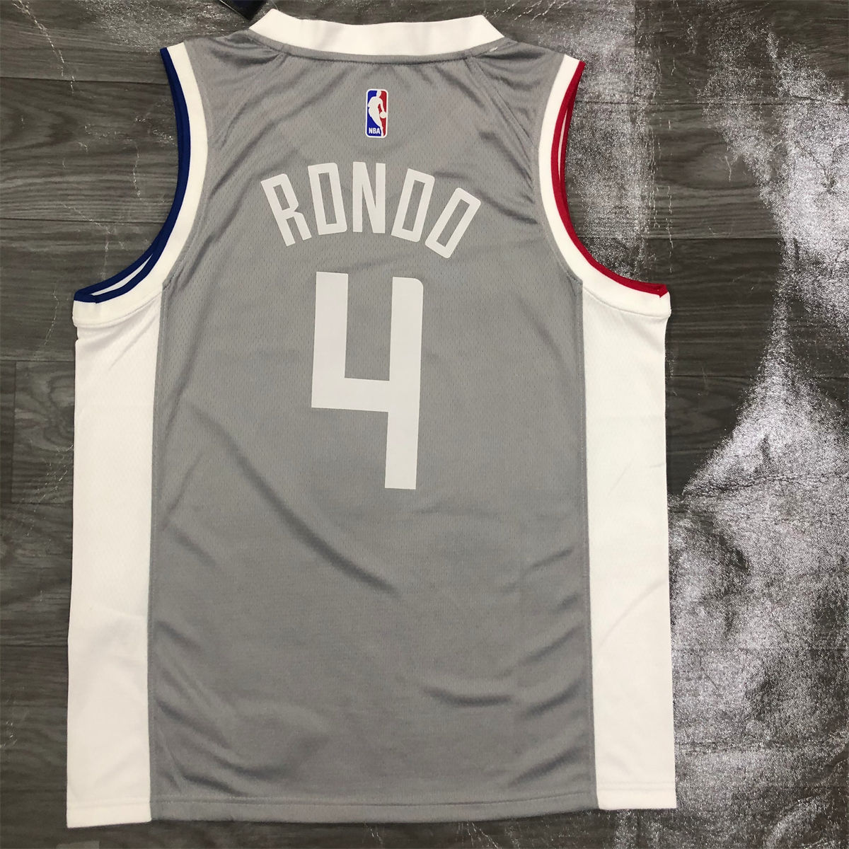 NBA Los Angeles Clippers V-Neck Grey Jersey RONDO#4 S-XXL