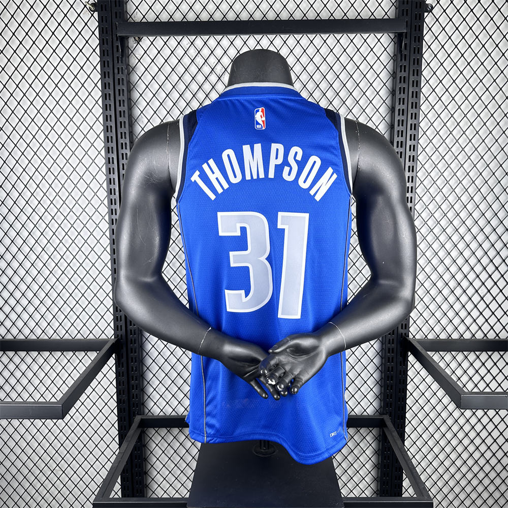 NBA Dallas Mavericks V-Neck Blue Jersey THOMPSON#31 S-XXL