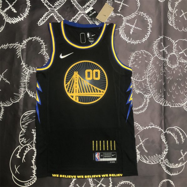 NBA Golden State Warriors V-Neck 75th anniversary Black Jersey KUMINGA#00 S-XXL