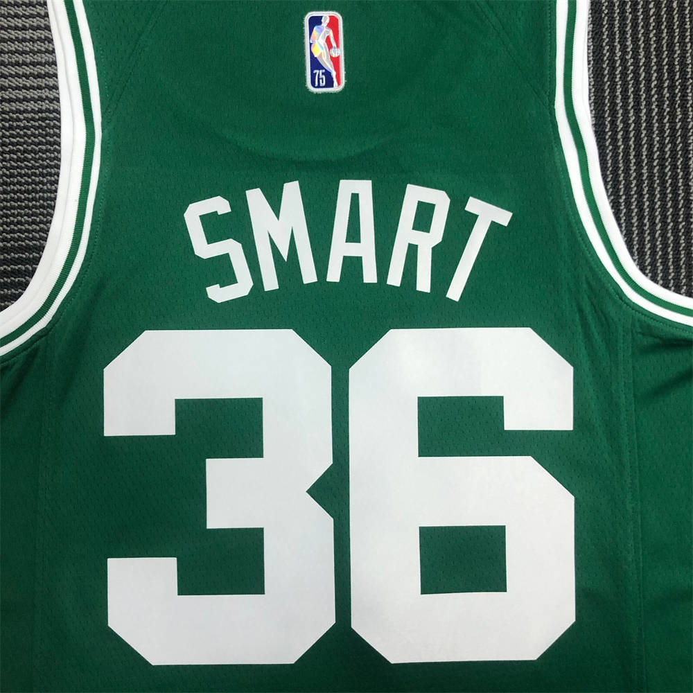 NBA Boston Celtics Round Neck 75th anniversary Green Jersey SMART#36 S-XXL