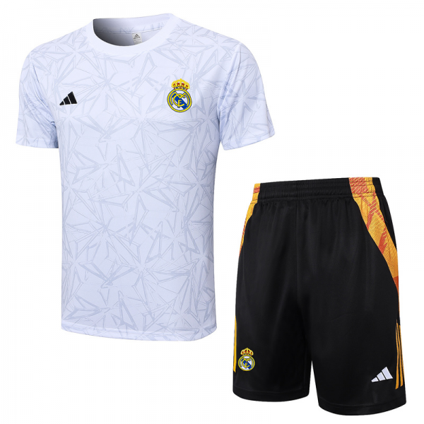 24/25 Real Madrid White Training Set Shirt and Shorts