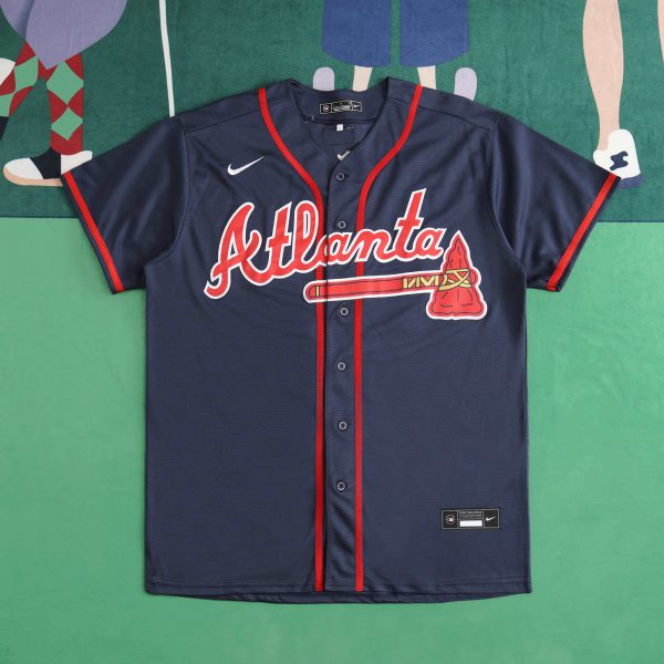 MLB Atlanta Braves Navy Blue Jersey ACUNA JR. #13