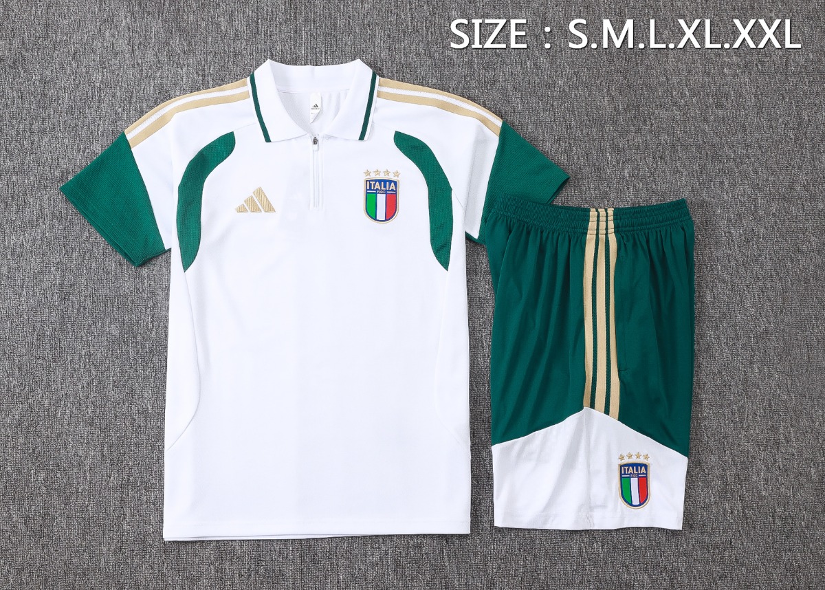 2026 Italy White Training Set Shirt and Shorts