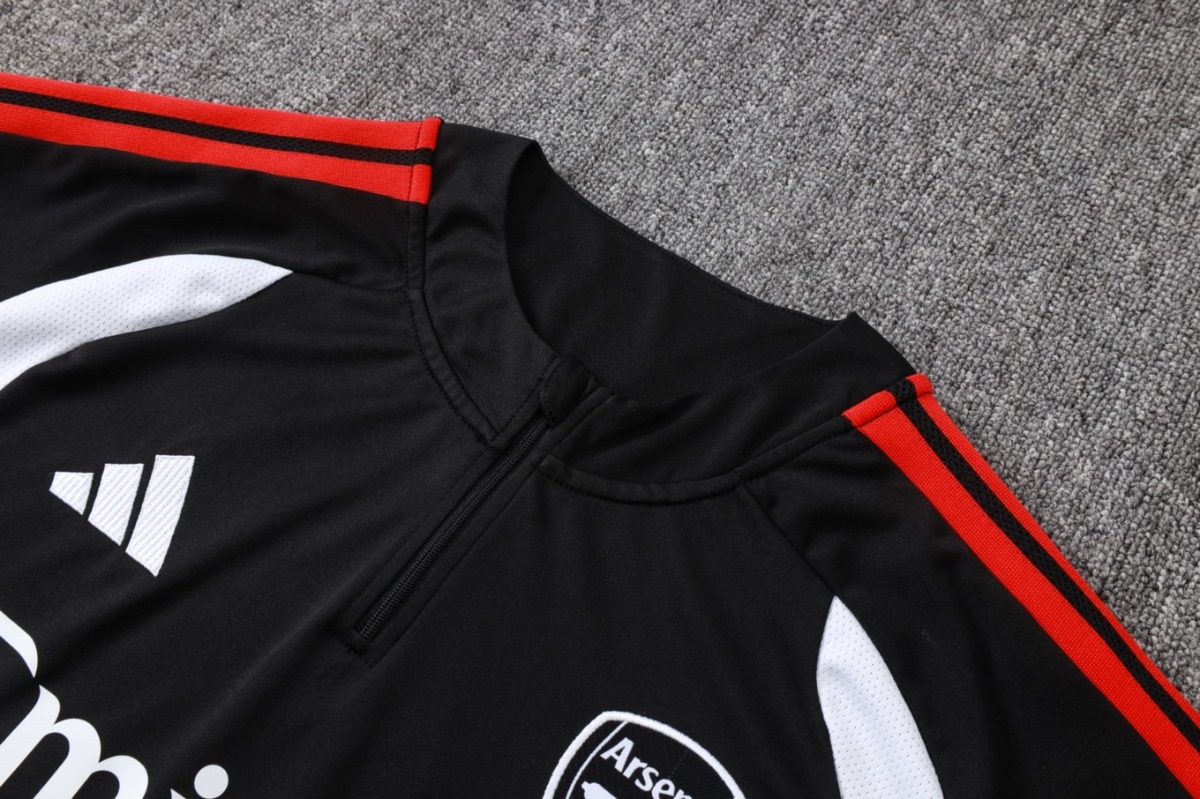 2026 Arsenal Black Long-sleeved half-pull training kit