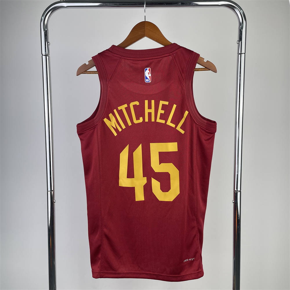 NBA Cleverland Cavaliers Round Neck Red jersey MITCHELL#45 S-XXL