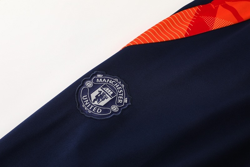 2024 Manchester United Royal Blue Jacket Training Suit Set Football Team Shirt Sports Fashion