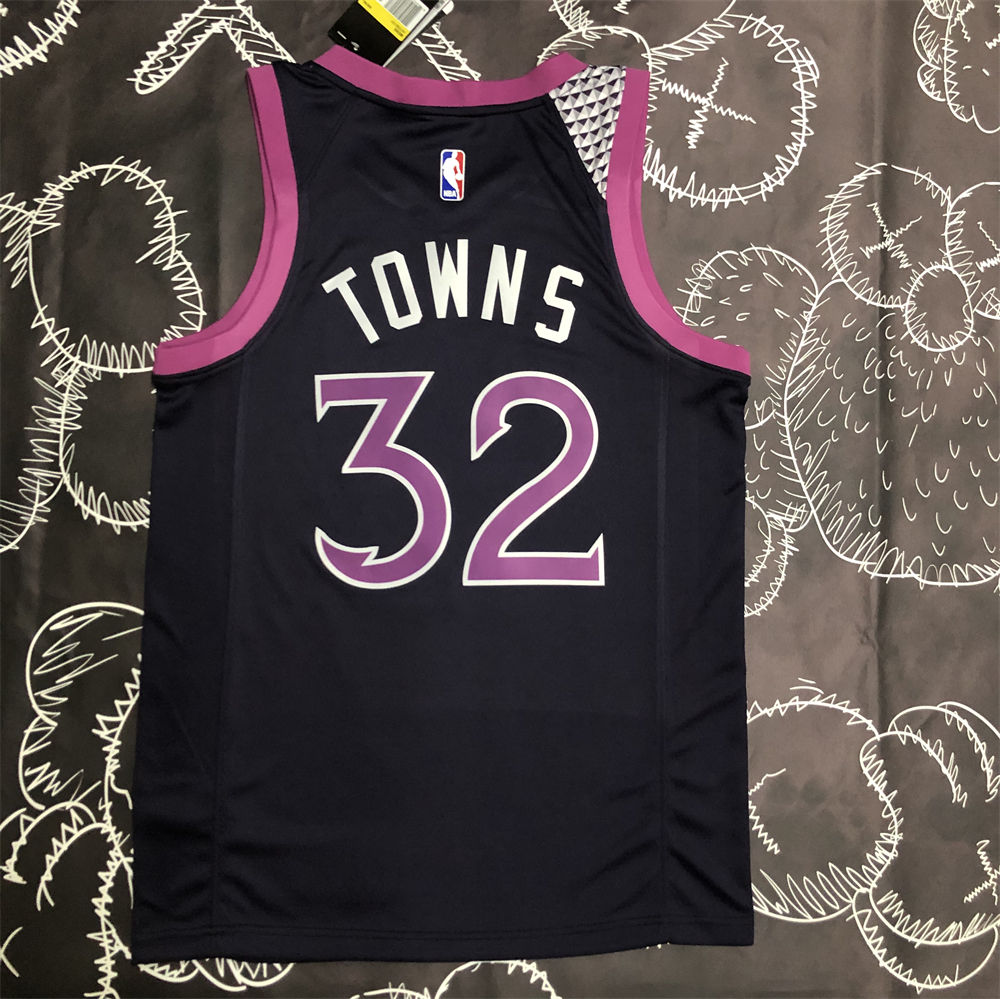 NBA Minnesota Timberwolves V-Neck Black Jersey S-XXL