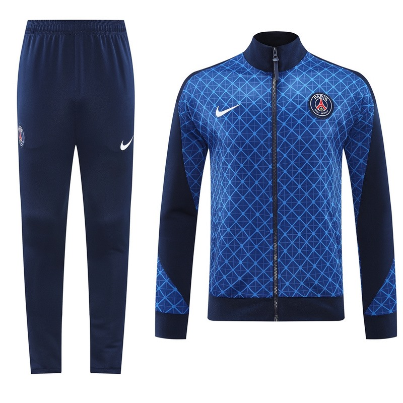 2024 PSG Blue Jacket Training Suit Set Football Team Shirt Sports Fashion