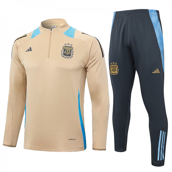 24/25 Argentina ochre Long-sleeved half-pull training kit Football team kit
