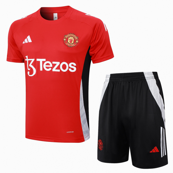 24/25 Manchester United Red Training Set Shirt and Shorts