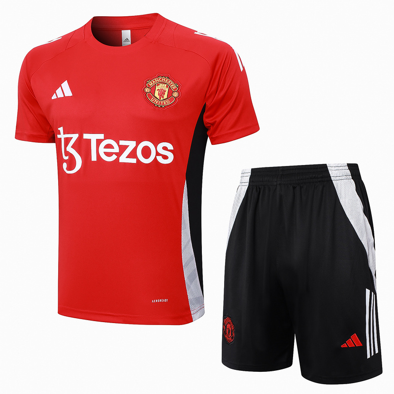 24/25 Manchester United Red Training Set Shirt and Shorts