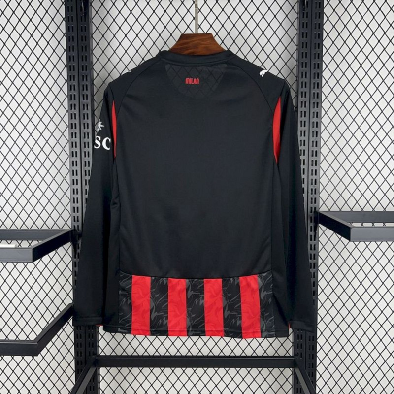 2025/26 AC Milan Home Long Sleeve jersey Fan Version