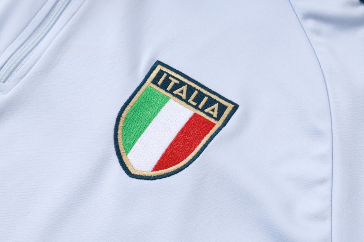 2026 Italy Light blue Long-sleeved half-pull training kit
