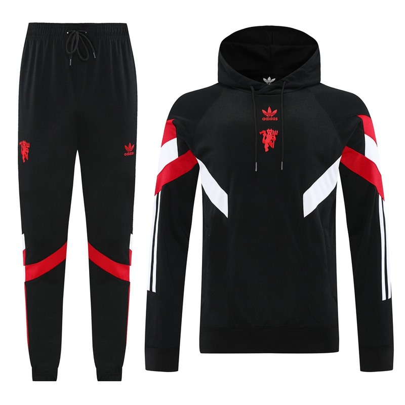2024 Manchester United Black Hoodie Jacket Kit Set Football Team Shirt Sports Fashion