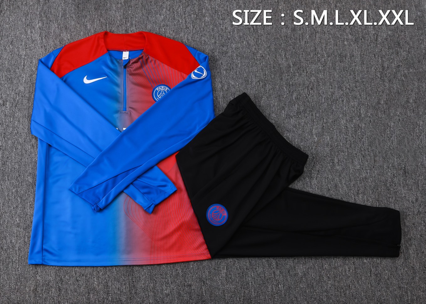 202526 PSG Blue-red  Long-sleeved half-pull training kit