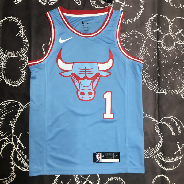NBA Chicago Bulls Round Neck Blue Jersey ROSE#1 S-XXL