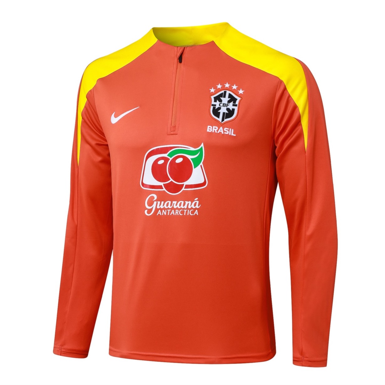 202526 Brazil Orange Long-sleeved half-pull training kit Football team kit