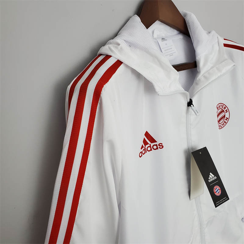 2022 Bayern Munich Windbreaker White Sport Unifom jersey Sport Unifom