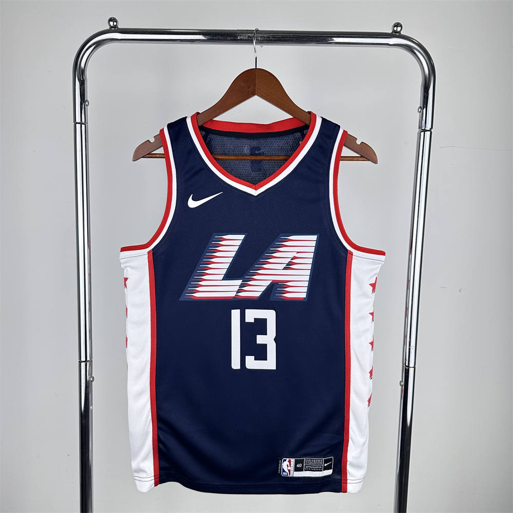 NBA Los Angeles Clippers 2019 City Edition Round Neck dark blue Jersey GEORGE#13 S-XXL