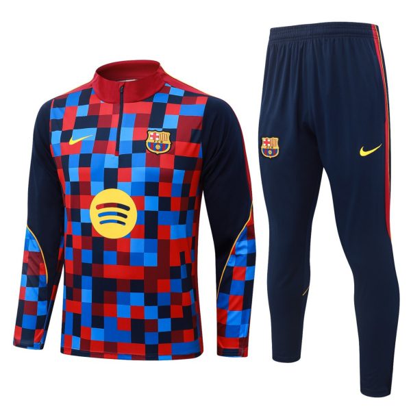 2026 Barcelona Colorful Long-sleeved half-pull training kit