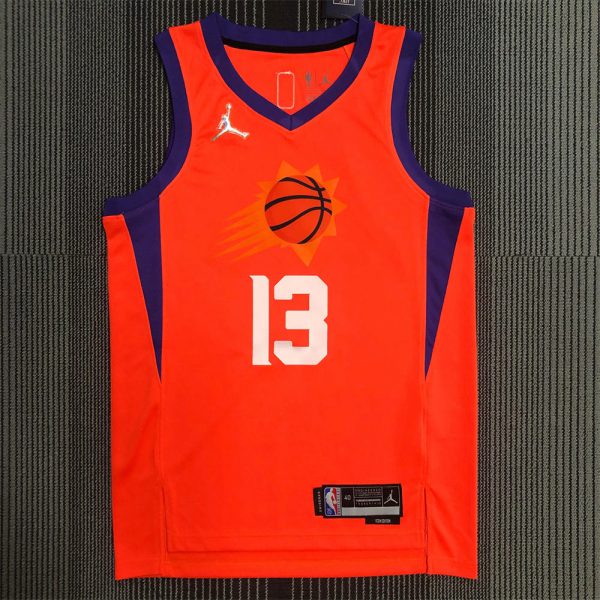 NBA Phoenix Suns V-Neck Orange 75th Anniversary NASH#13 jersey S-XXL