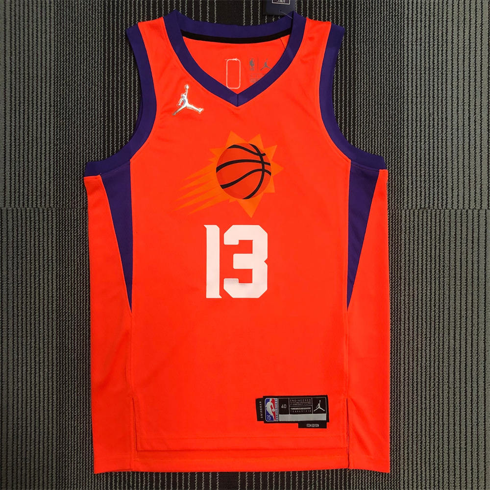 NBA Phoenix Suns V-Neck Orange 75th Anniversary NASH#13 jersey S-XXL