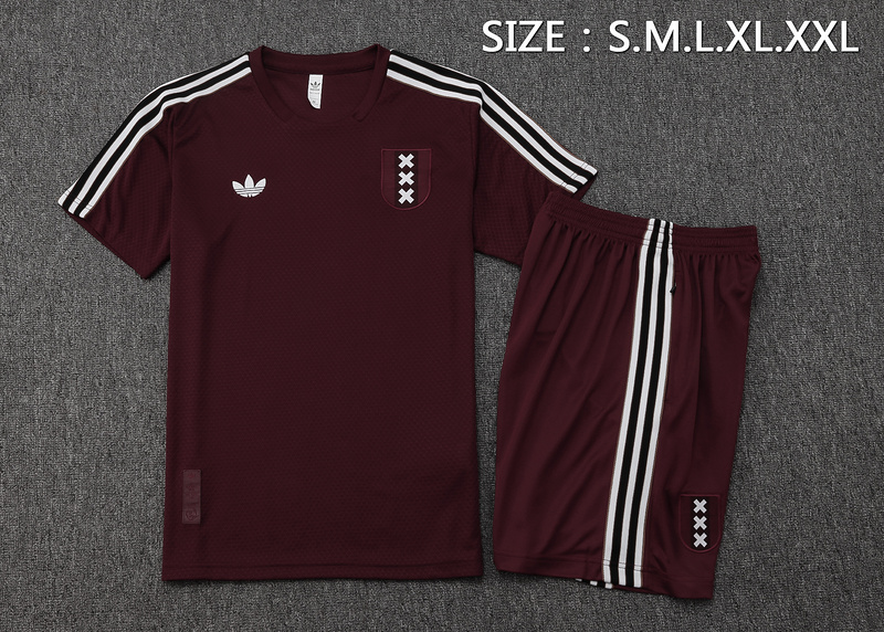 2025/26 Ajax maroon Training Set Shirt and Shorts