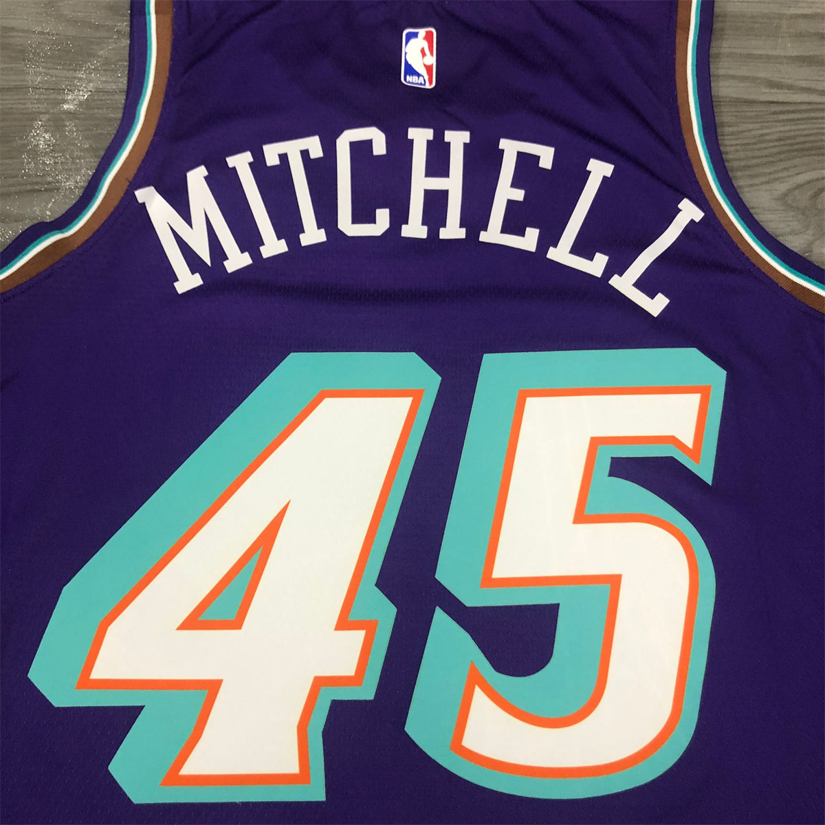 NBA Utah Jazz V-Neck Purple Jersey MITCHELL#45 S-XXL