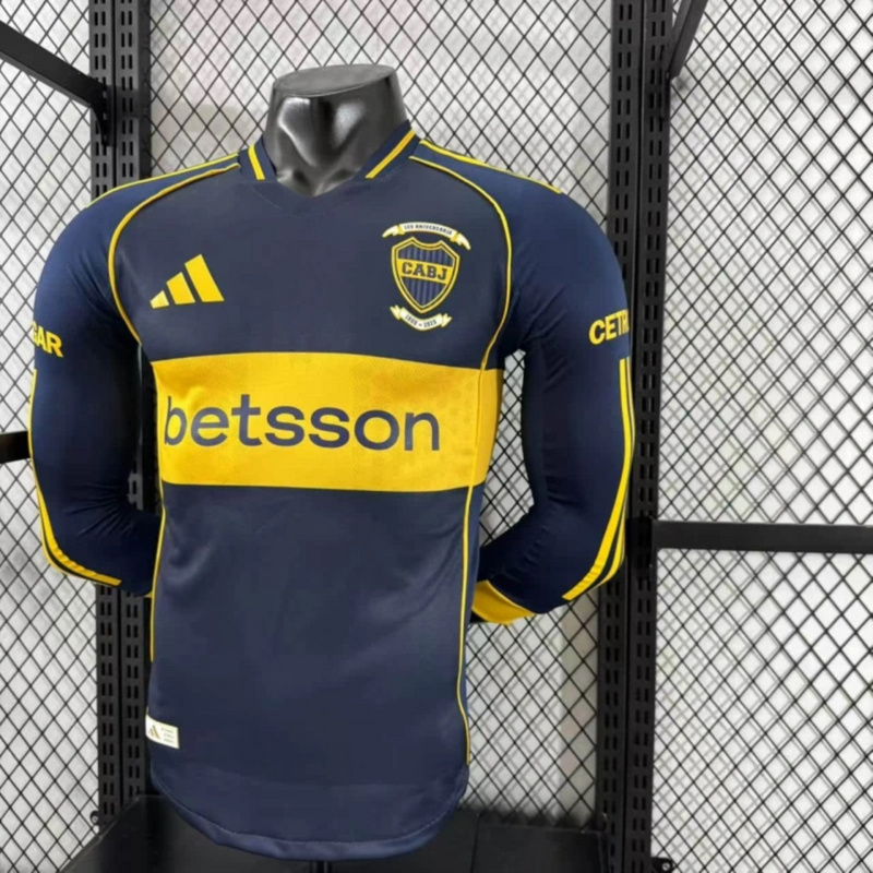 2025/26 Boca Juniors Home Long Sleeve Jersey Player Version