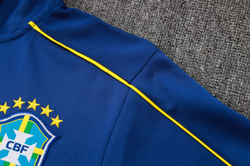 2024/25 Brazil Blue Jacket Training Suit Set Football Team Shirt Sports Fashion