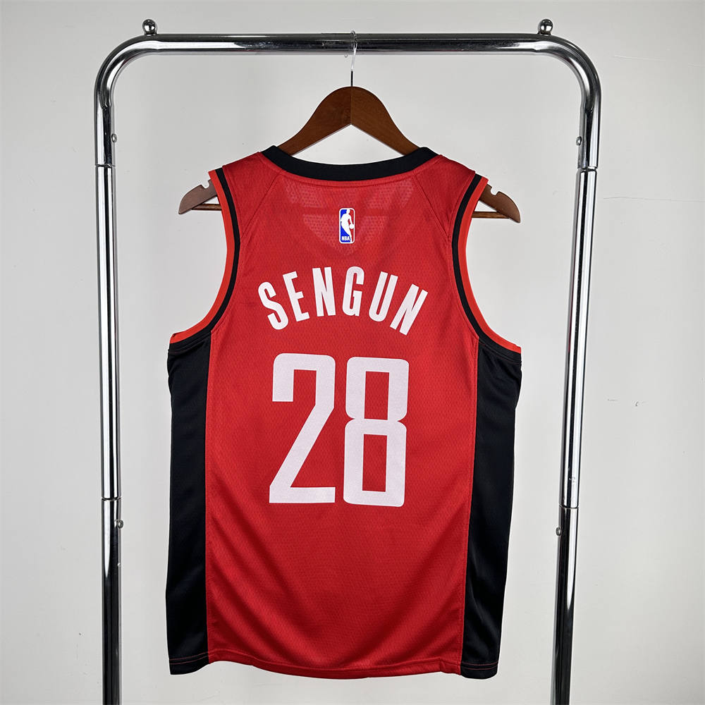 NBA Houston Rockets V-Neck Red Jersey SENGUN#28 S-XXL