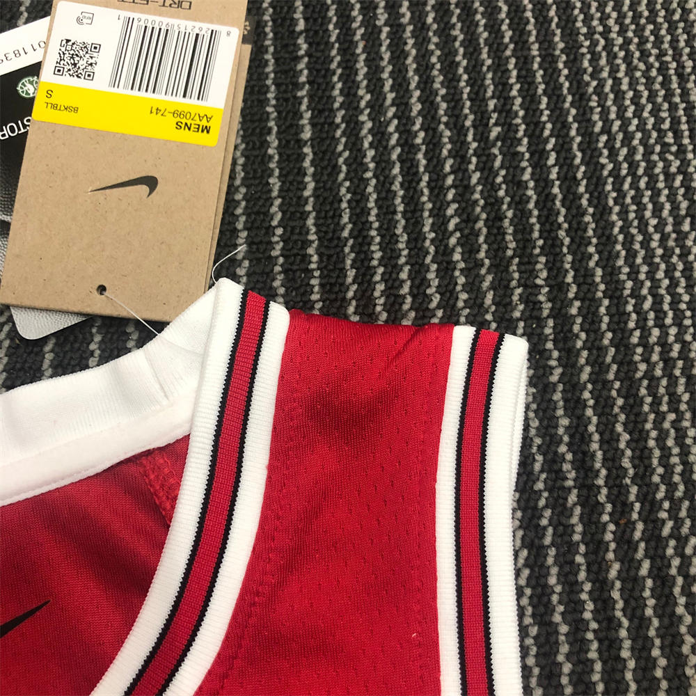 NBA Chicago Bulls Round Neck Red 75th anniversaryJersey RODMAN#91 S-XXL