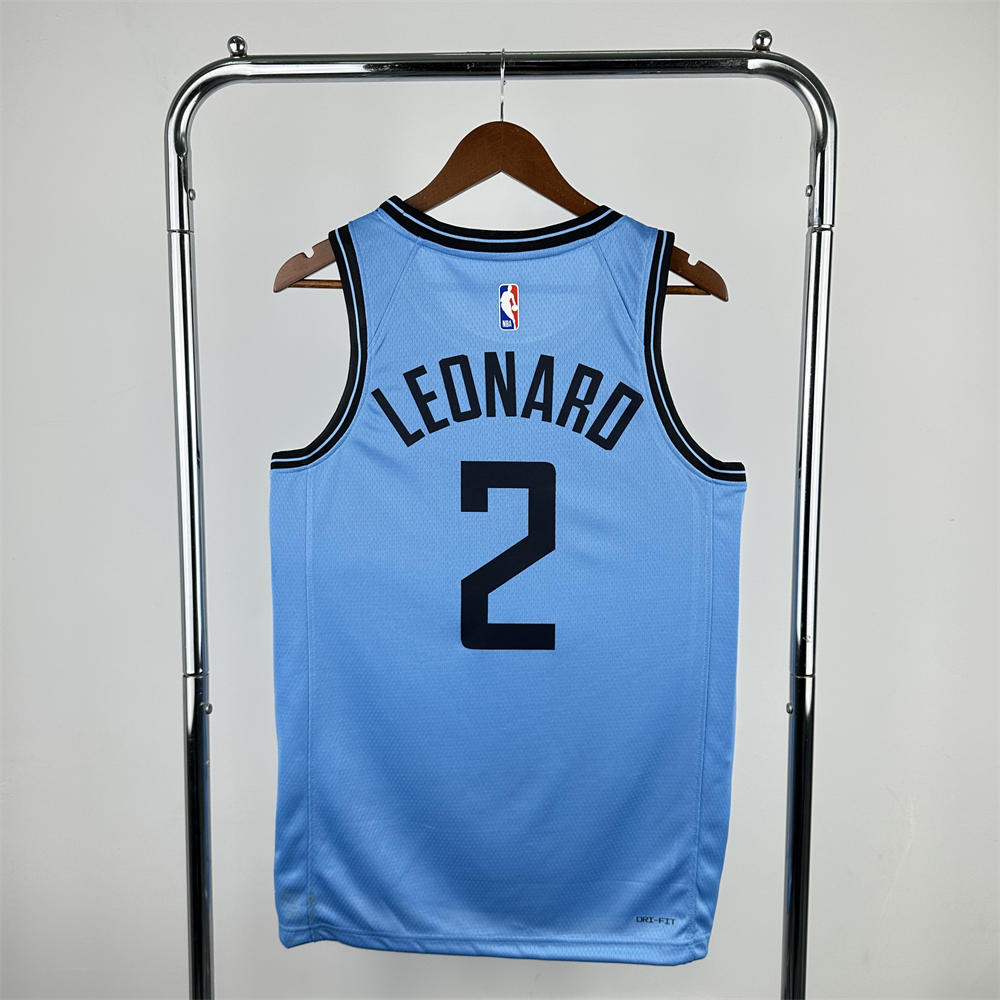 NBA Los Angeles Clippers 24/25 City Edition Round Neck Blue Jersey LEONARD#2 S-XXL