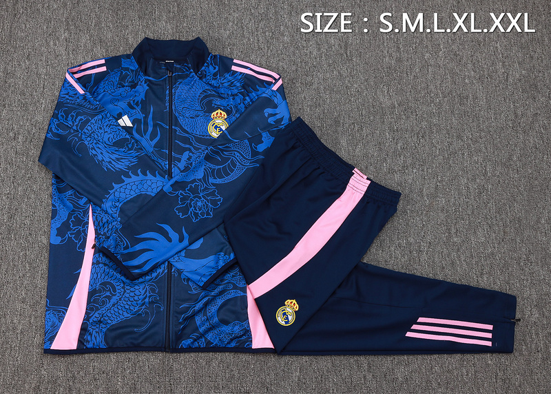 2024/25 Real Madrid Royal blue Jacket Training Suit Set Football Team Shirt Sports Fashion