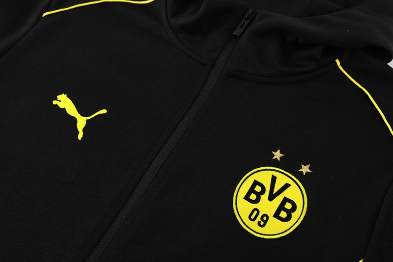 2024 Dortmund Black Hoodie Jacket Kit Set Football Team Shirt Sports Fashion