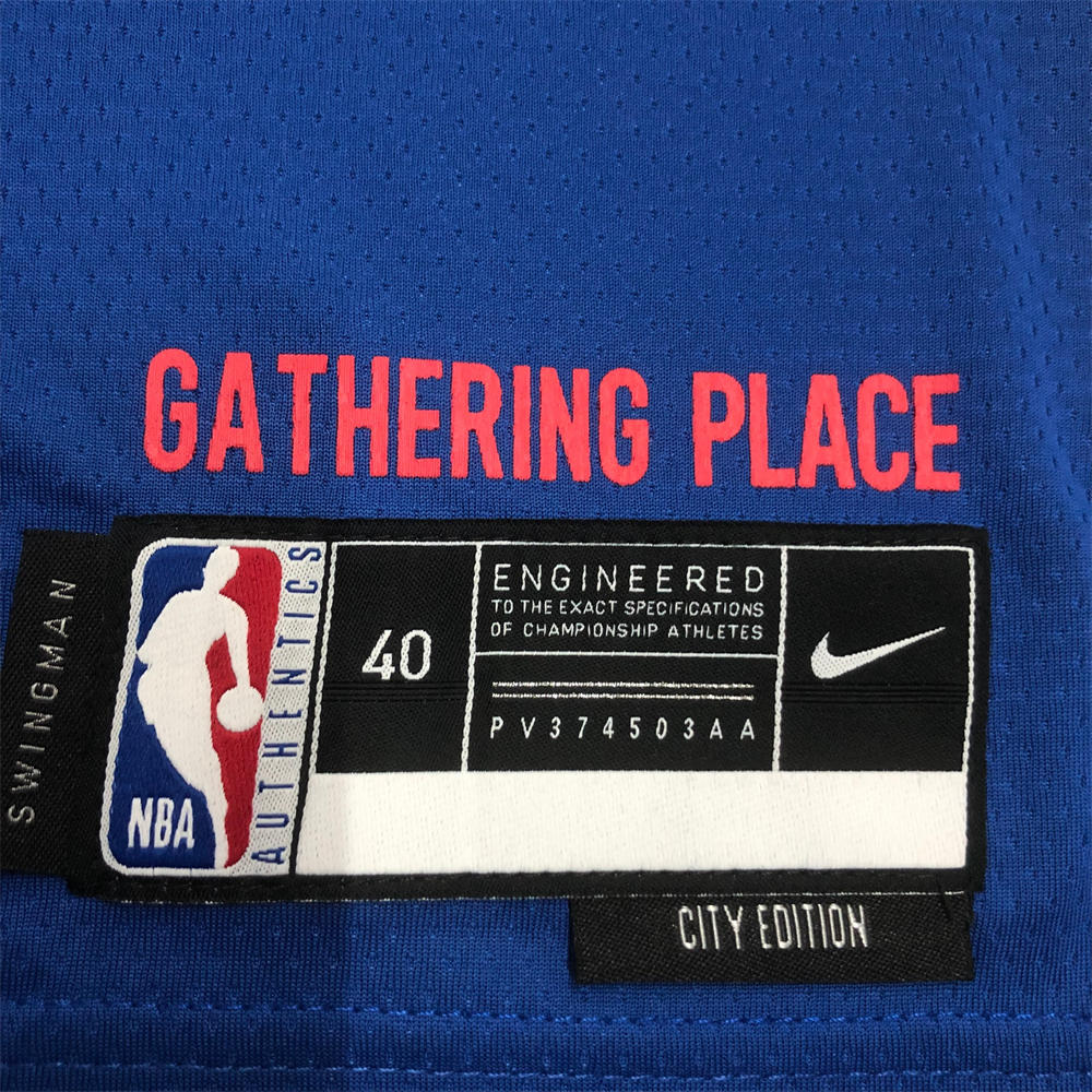 NBA Milwaukee Bucks V-Neck City Edition Blue jersey ANTETOKOUNMPO#34 S-XXL