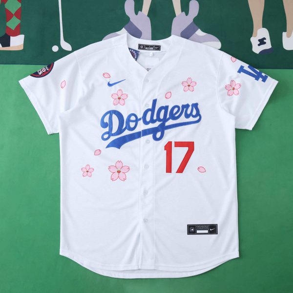 MLB LosAngeles Dodgers White Jersey Flower Edition OHTANI #17