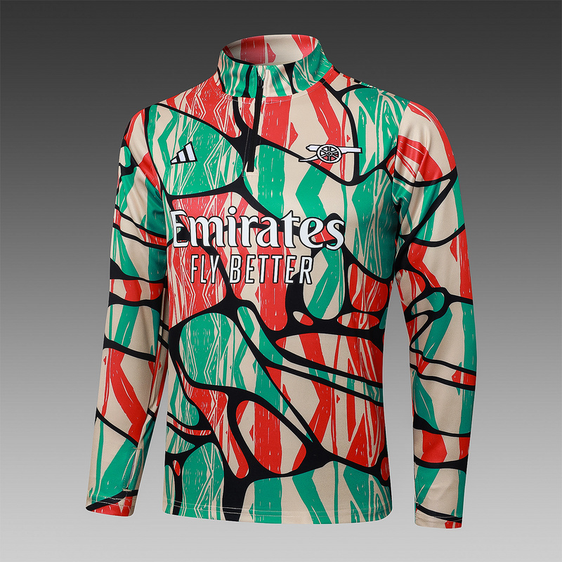 24/25 Arsenal Red Green Long-sleeved half-pull training kit Football team kit