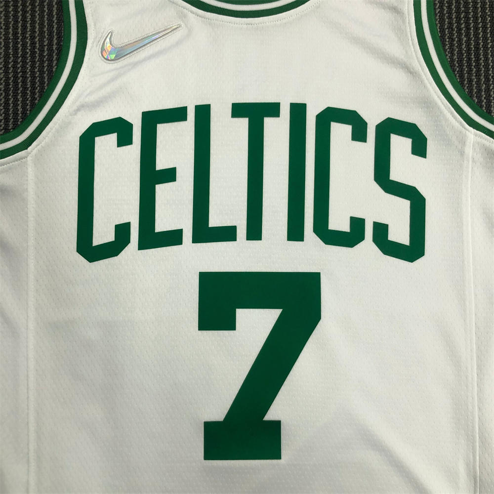 NBA Boston Celtics Round Neck 75th anniversary White Jersey BROWN#7 S-XXL