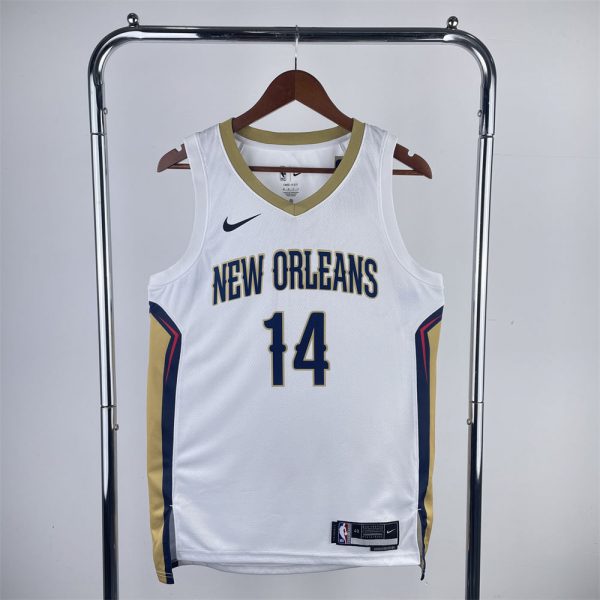NBA New Orleans Pelicans 2023 V-Neck White jersey INGRAM#14