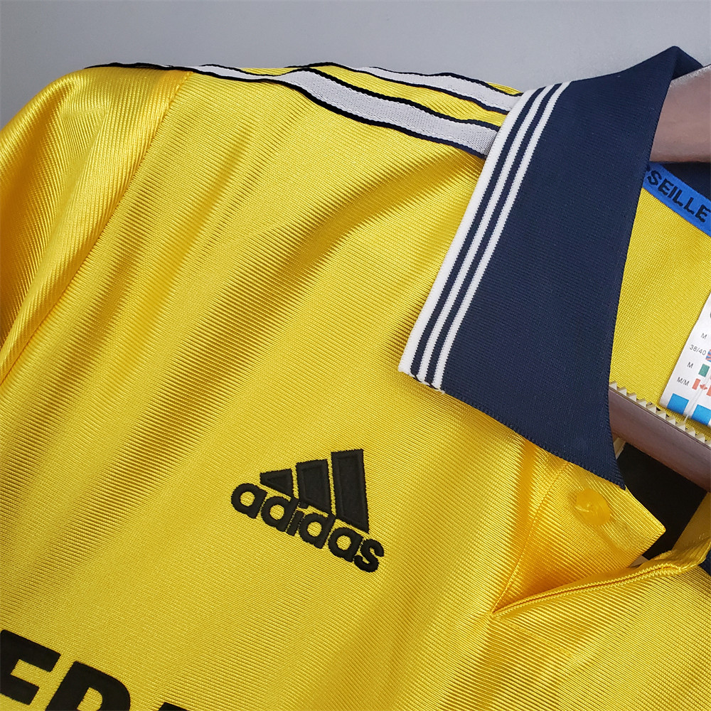 Retro Marseille 98/99 Away yellow jersey Fan Version