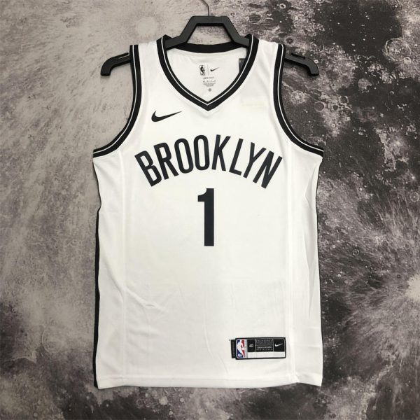NBA Brooklyn Nets V-Neck White Jersey BRIDGES#1 S-XXL