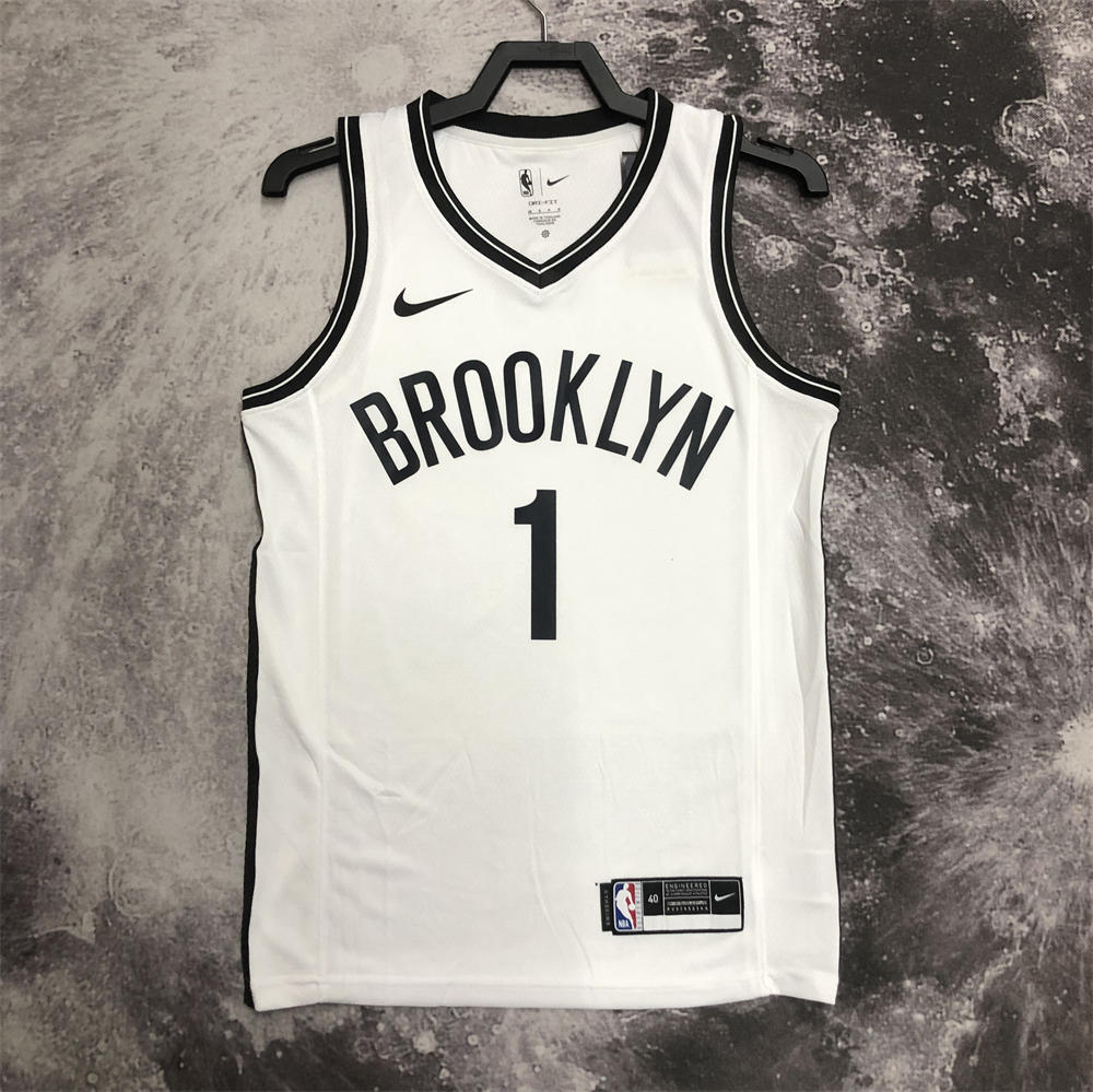 NBA Brooklyn Nets V-Neck White Jersey BRIDGES#1 S-XXL