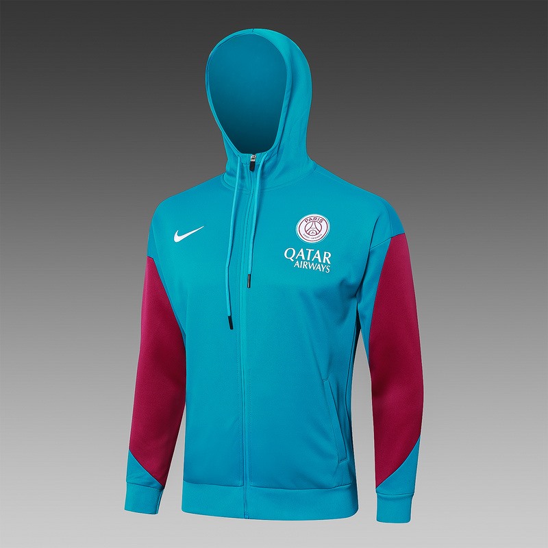 2024 Psg Blue Hoodie Jacket Kit Set Football Team Shirt Sports Fashion